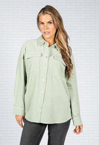 Frokus Corduroy Shirt in Sage Green