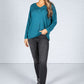 STAR IMPRINT KNIT TOP IN TEAL