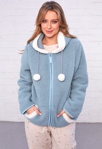 Hooded Snuggle Top in Duck Egg