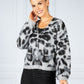 Relaxed Fit Animal Print Cardi in Grey