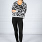 Relaxed Fit Animal Print Cardi in Grey
