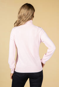 Cashmere Touch Turtleneck Knit In Light Rose