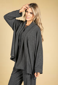 Over Sized Soft Touch Brushed Jersey Cardigan