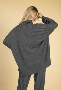 Over Sized Soft Touch Brushed Jersey Cardigan