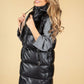 Faux Leather Gilet in Black