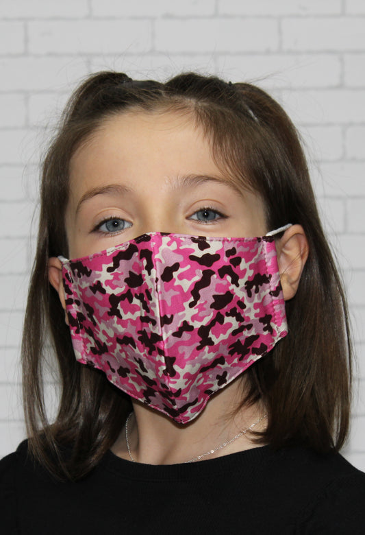 Children's Pink Camo Face Mask