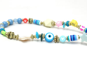 Multicoloured bead phone charm