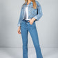 HIGH RISE LOOSE BOOTCUT JEANS WITH BELT