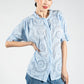 Embroidered Tie Hem Blouse in Sky Blue