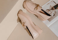 Soft Gold Buckled Loafer