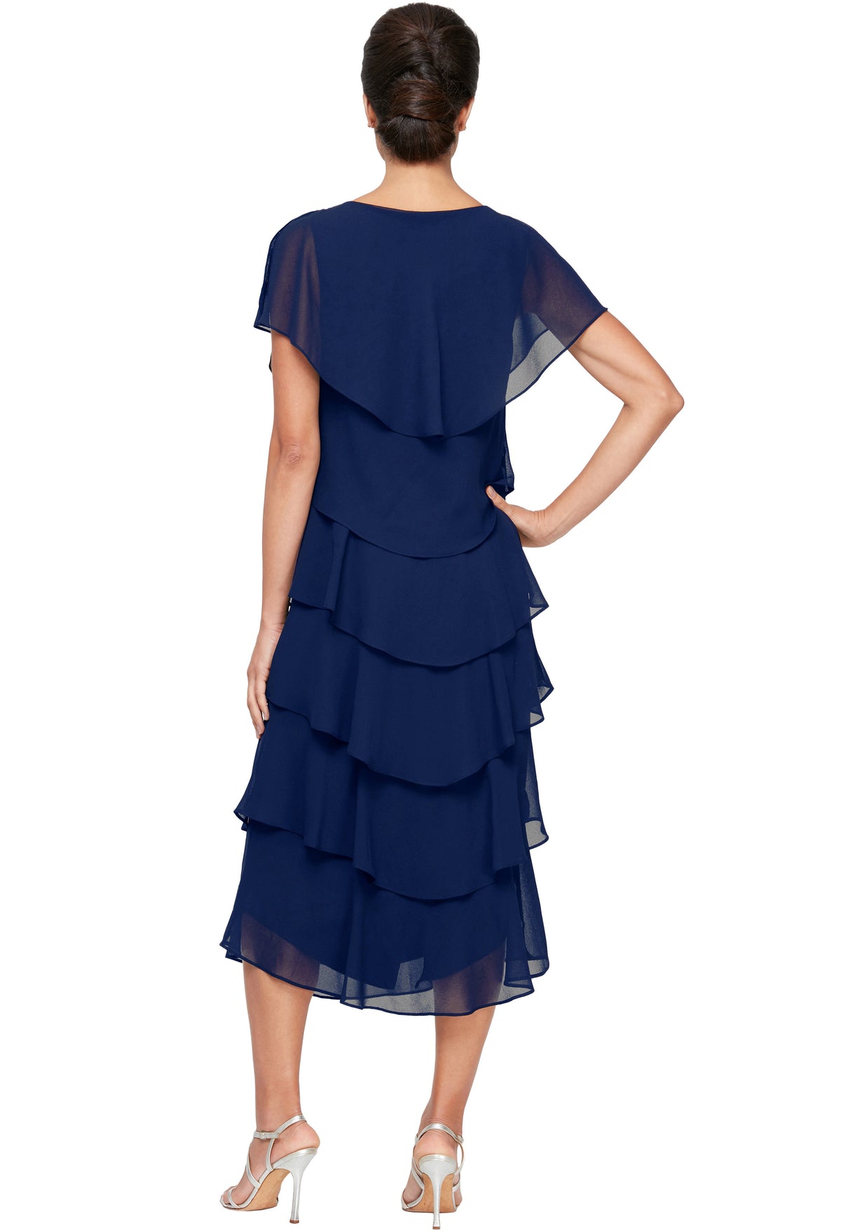 Tiered Chiffon Midi Dress