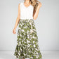 Abstract Leaf Print Skirt