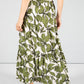 Abstract Leaf Print Skirt