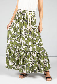 Abstract Leaf Print Skirt