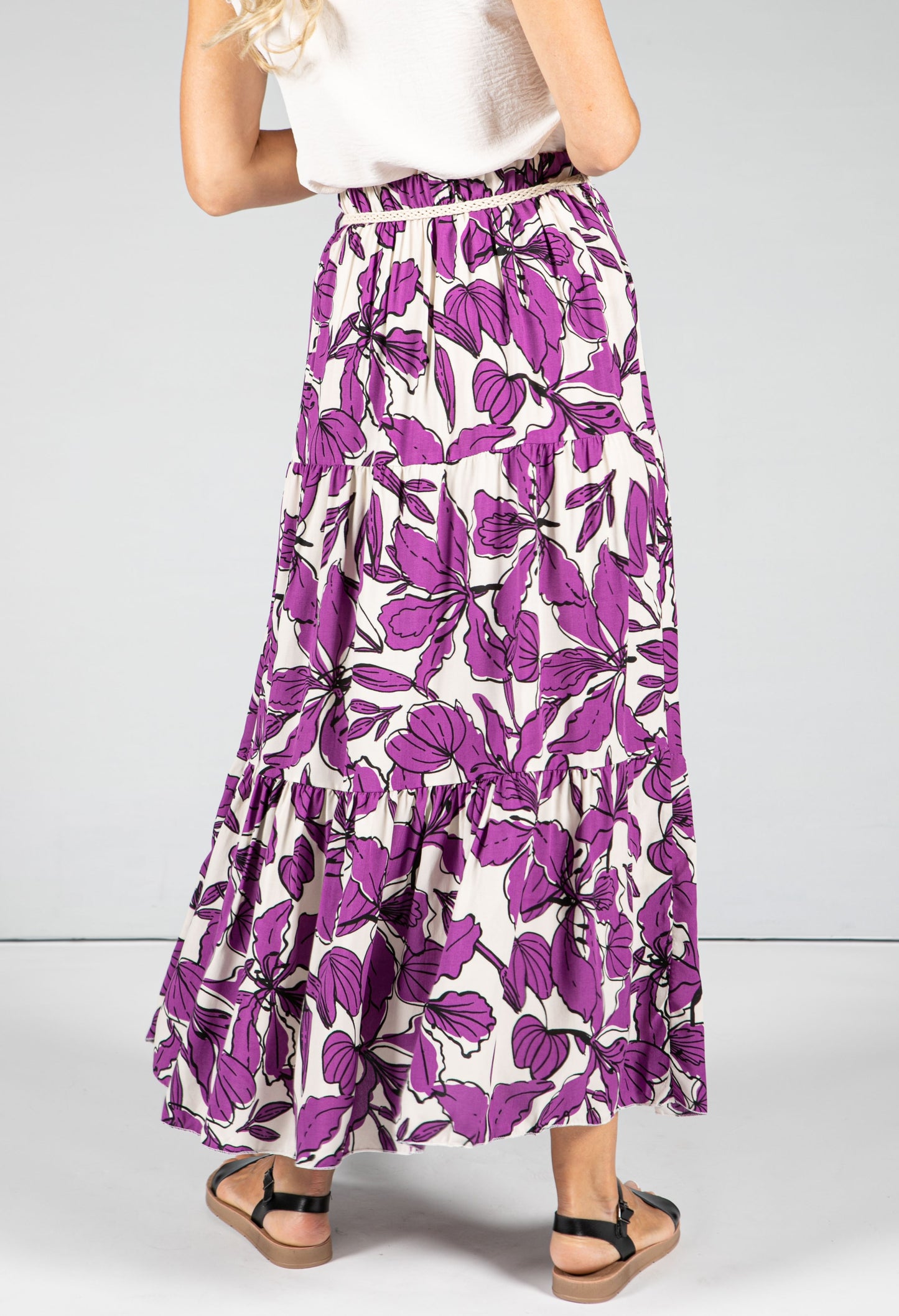 Abstract Leaf Print Skirt