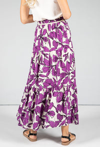 Abstract Leaf Print Skirt