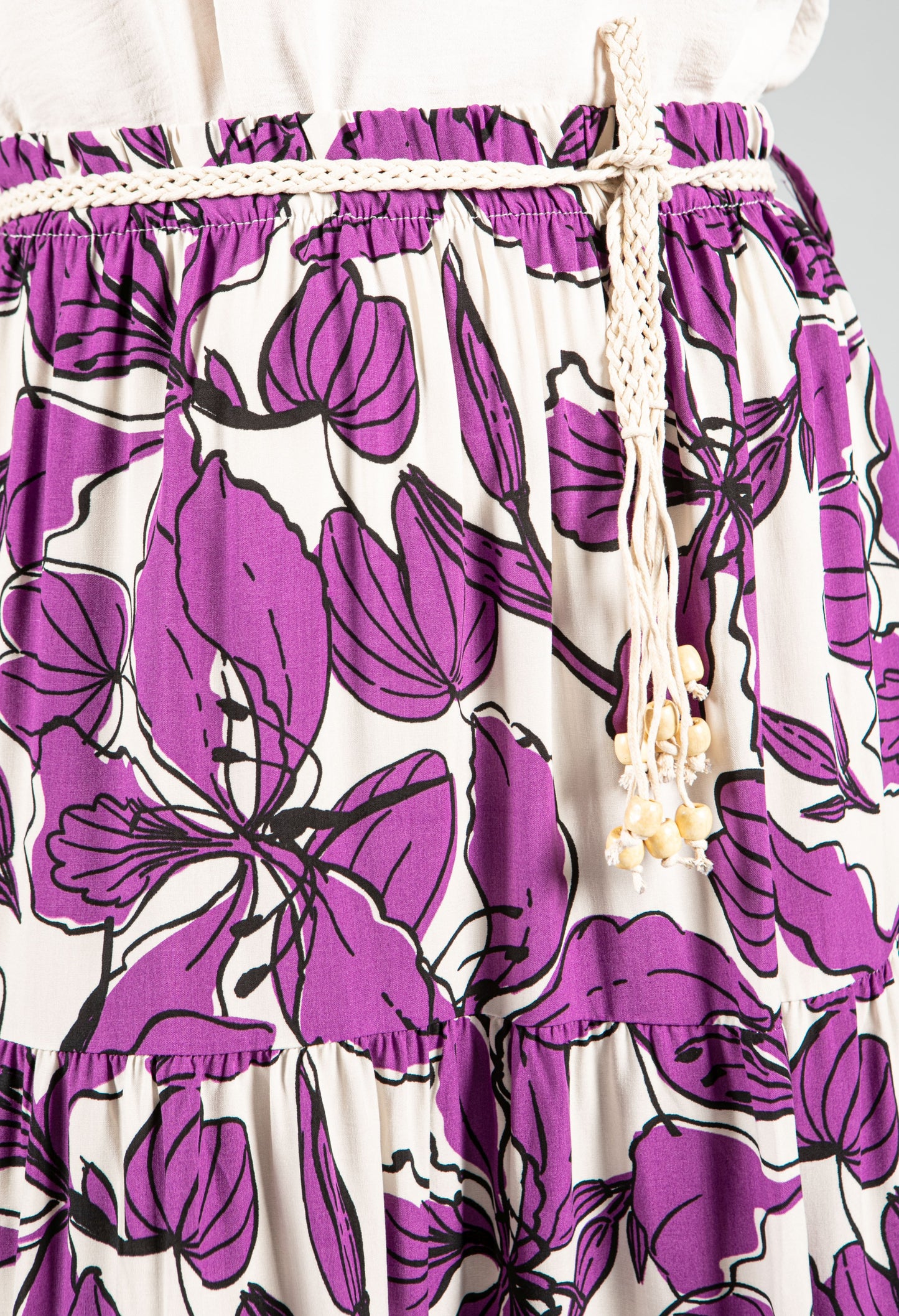 Abstract Leaf Print Skirt