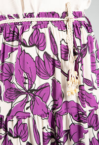 Abstract Leaf Print Skirt