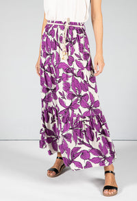 Abstract Leaf Print Skirt