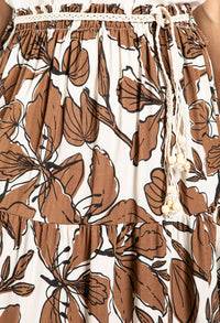 Abstract Leaf Print Skirt