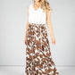 Abstract Leaf Print Skirt