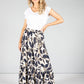 Abstract Leaf Print Skirt