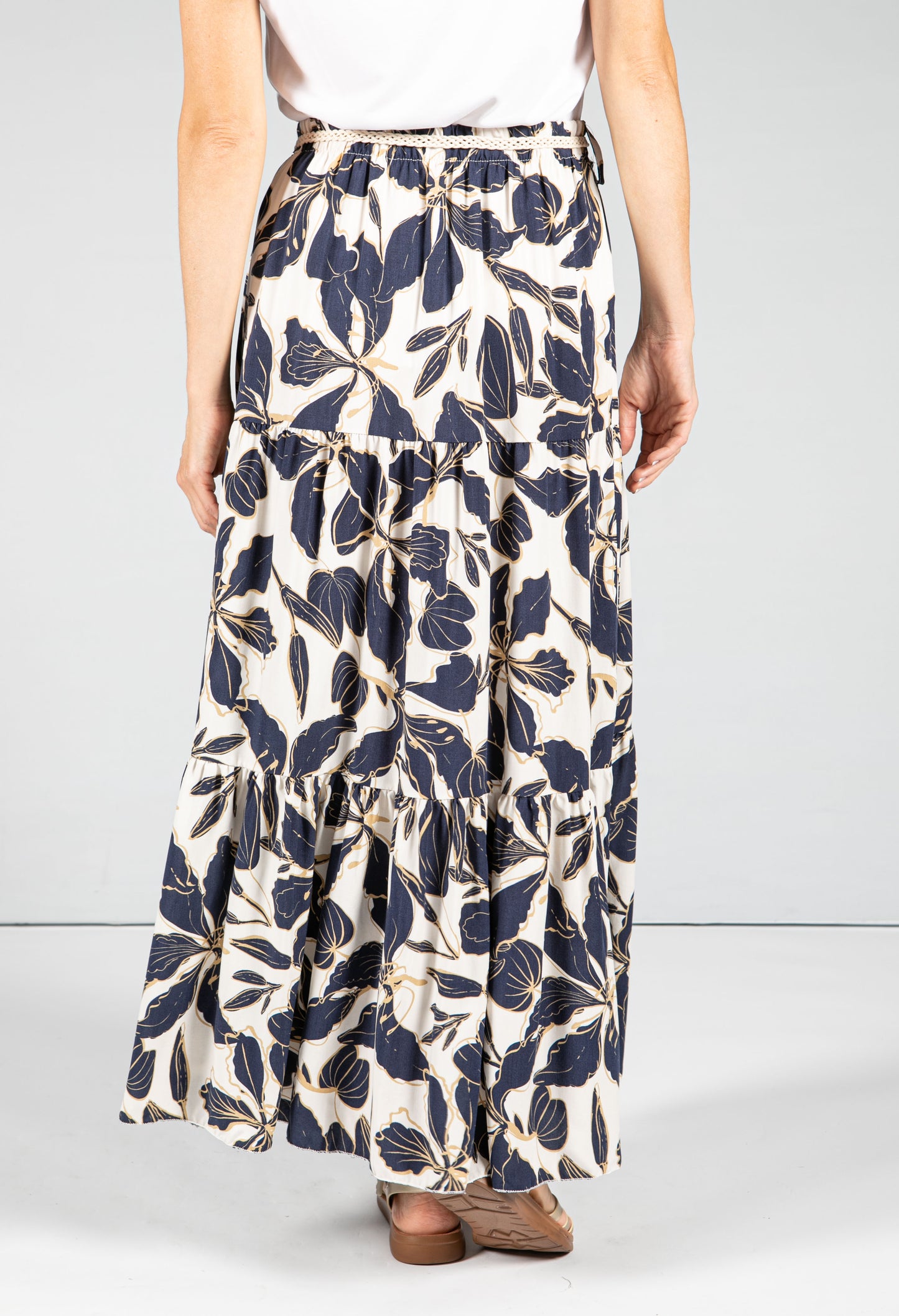 Abstract Leaf Print Skirt