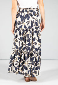 Abstract Leaf Print Skirt