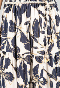 Abstract Leaf Print Skirt