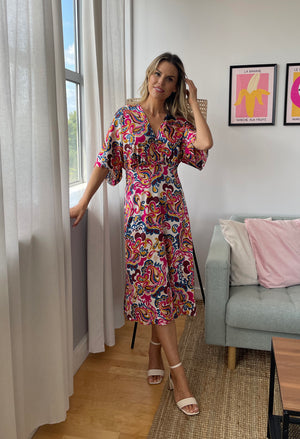 Paisley Pop Midi Dress