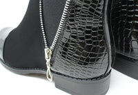 Snake Design Two Tone Boots