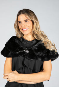 Faux Fur Wrap with Clasp