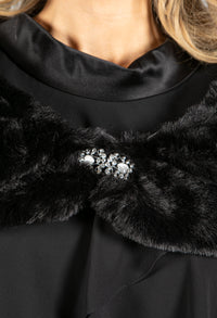 Faux Fur Wrap with Clasp