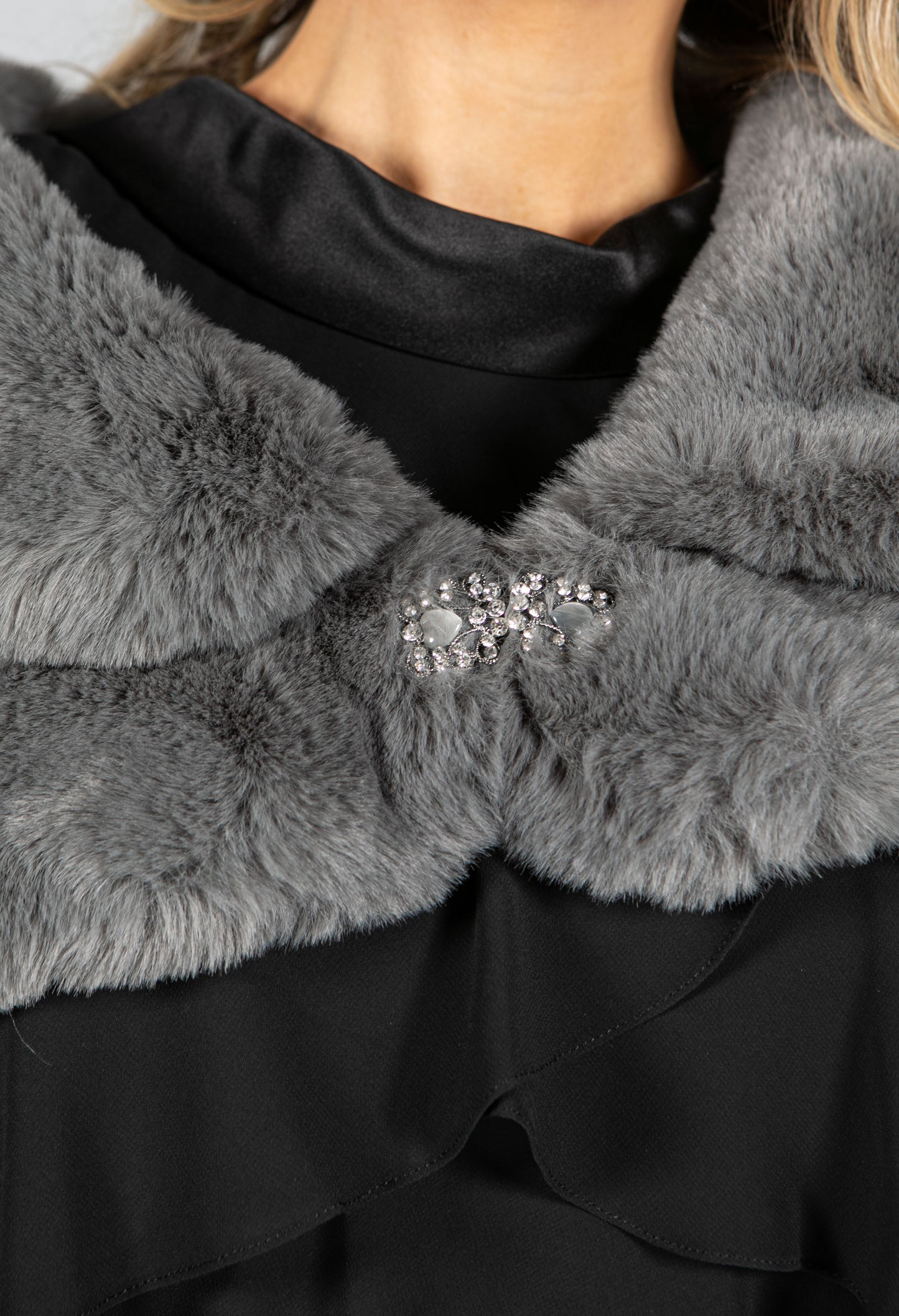 Faux Fur Wrap with Clasp
