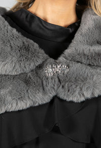 Faux Fur Wrap with Clasp