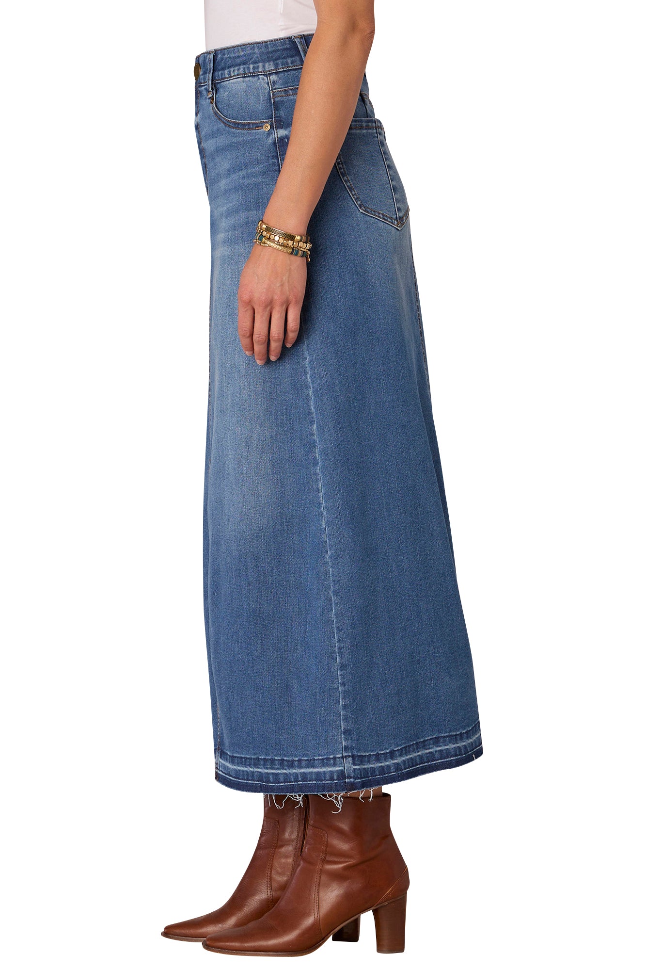 "Ab"solution High Rise Front Slit Skirt with Release Hem