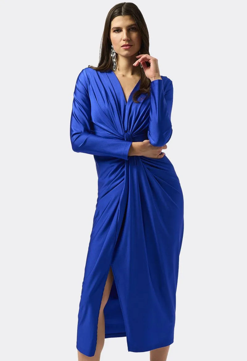 Formal Ruched V-neck Dress