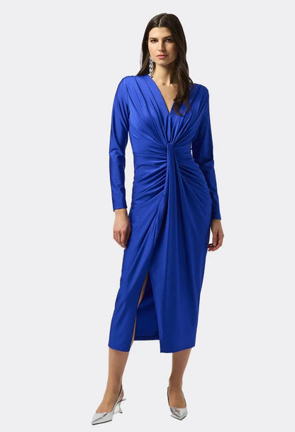 Formal Ruched V-neck Dress