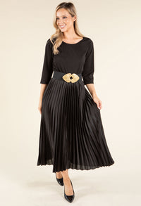 Ribbed Bodice Midi Dress