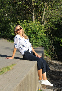 Floral Print Buttoned Blouse