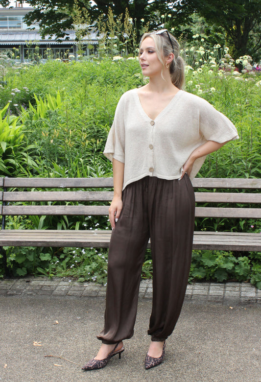 Cropped Knit Cardigan