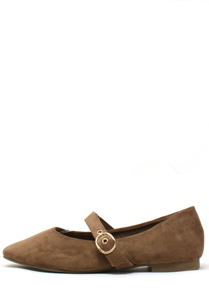 Faux Suede Ballerina