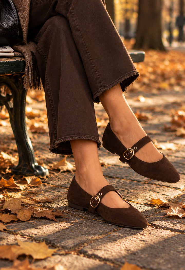 Faux Suede Ballerina