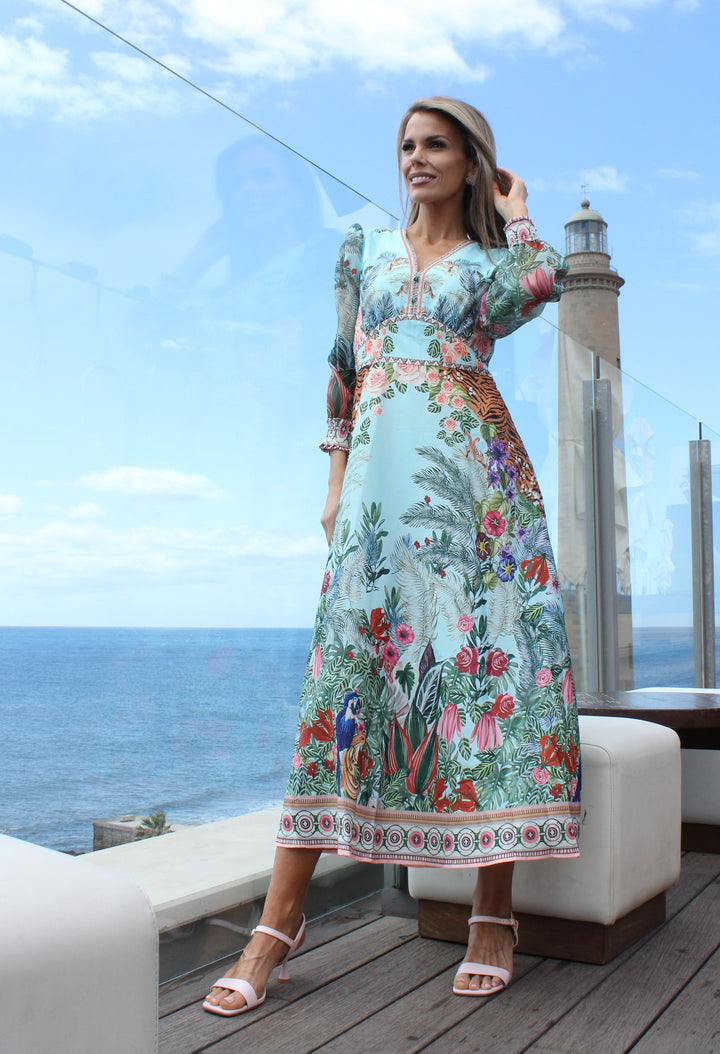 elegant summer dress Tiered Linen Dress, Open Back Dress, Adjustable Straps, V Neck, Pockets, M / Light Blue cut open back add a feminine and sophisticated touch 8 2025 Summer Dress Trends