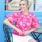 Contrast Floral Embroidered Top