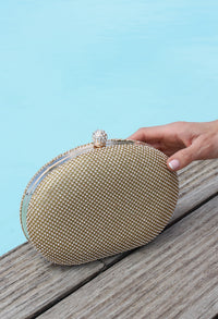 Diamante Round Clutch Bag