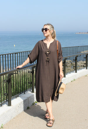 Linen Look Relaxed Dress