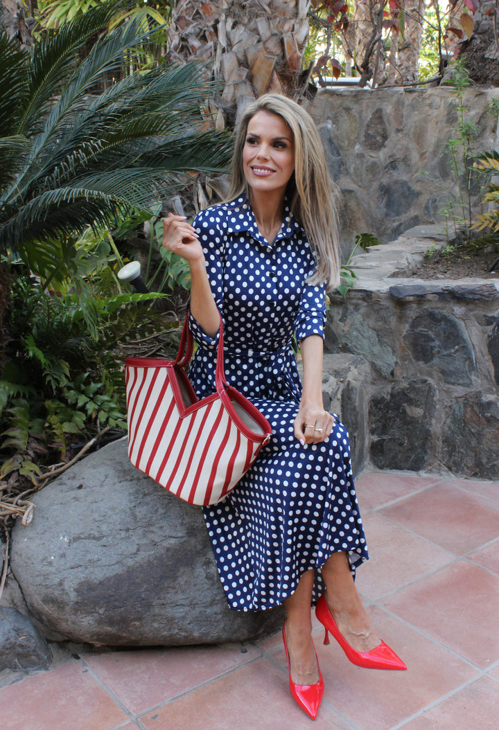Striped Beach Tote Bag