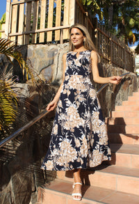 Sleeveless Floral Wrap Dress