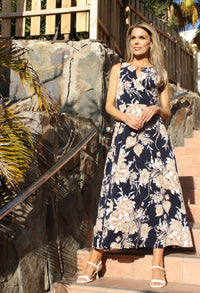 Sleeveless Floral Wrap Dress